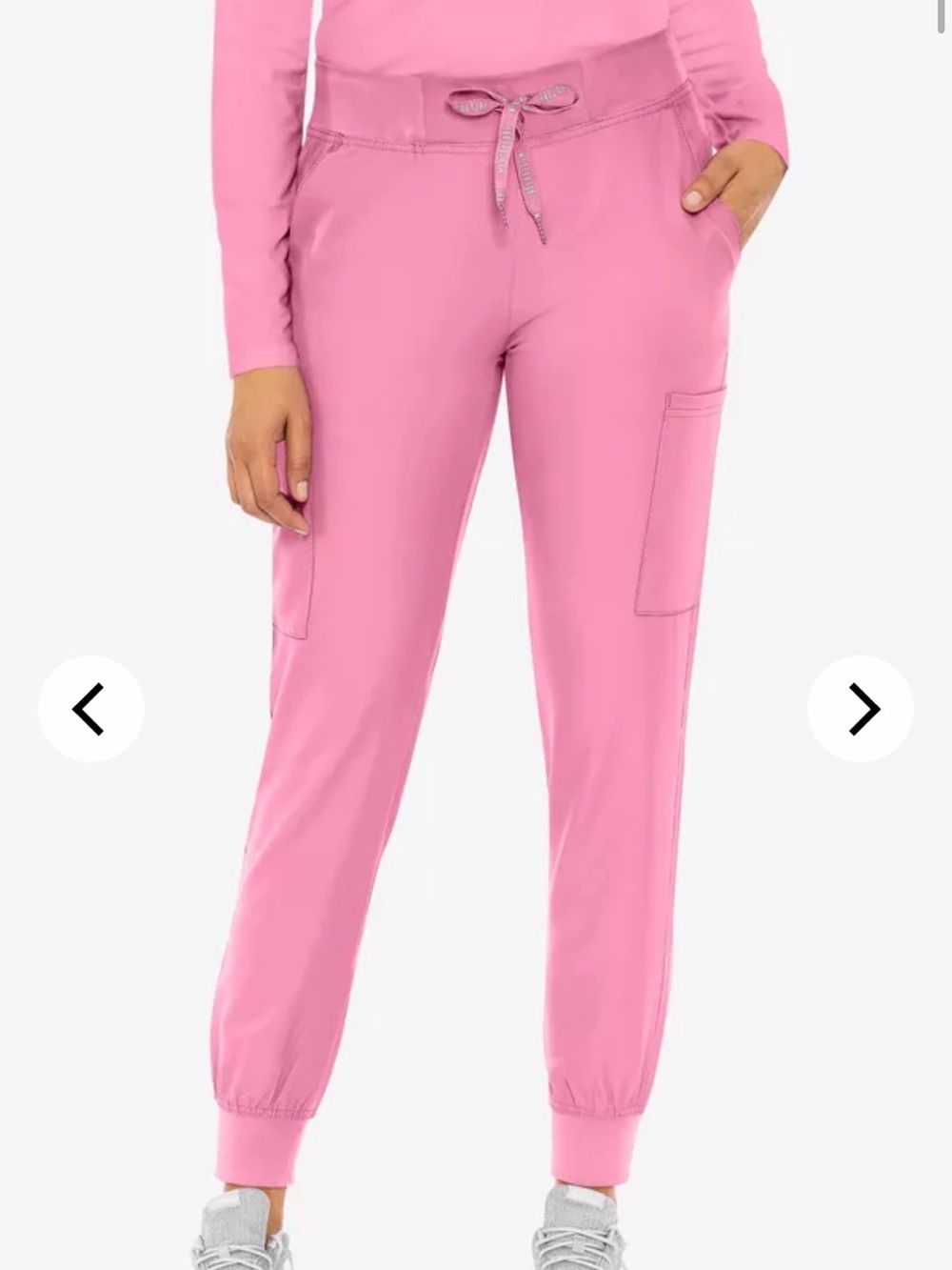 Med Couture Insight Pink Scrub Pants XS Jogger Style